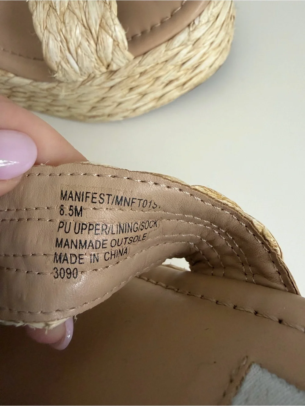 Steve Madden Manifest Raffia Platform Slide Sandals Size 8.5